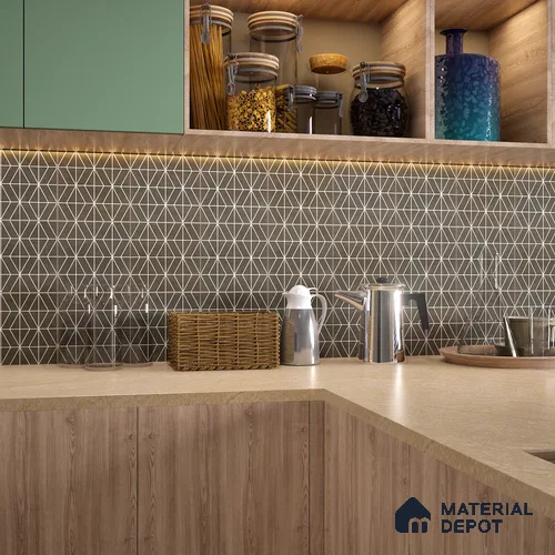 Moroccan Wall & Floor Tile TL 07261 Trend Cedar Decor 6001 200 mm x 200 mm Matte Finish Vitrified Tile - 8 mm | 4 Random Design | Suitable For living Room, Bedroom, Kitchen | Please Expect a Slight Variation of Pattern
