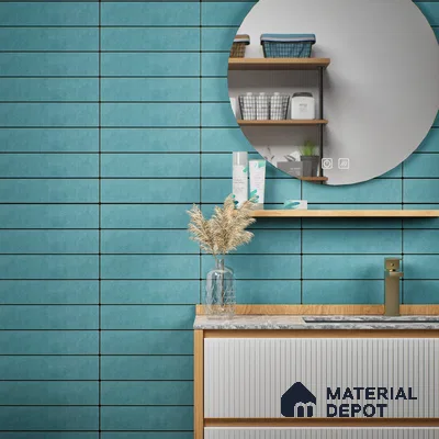 Subway Wall Tile TL 07367 B Trend Mint 300 mm x 75 mm Matte Finish Vitrified Tile - 8.5 mm | 4 Random Design | Suitable For Bathroom, Kitchen Backsplash