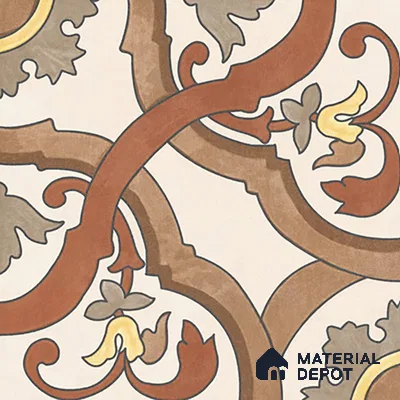 Moroccan Wall & Floor Tile TL 07282 Trend Terra Decor 5020 200 mm x 200 mm Matte Finish Vitrified Tile - 8 mm | 4 Random Design | Suitable For living Room, Bedroom, Kitchen | Please Expect a Slight Variation of Pattern