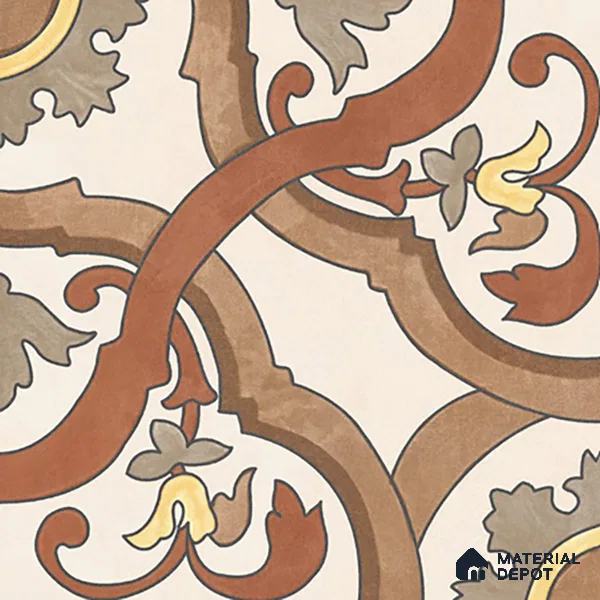 Moroccan Wall & Floor Tile TL 07282 Trend Terra Decor 5020 200 mm x 200 mm Matte Finish Vitrified Tile - 8 mm | 4 Random Design | Suitable For living Room, Bedroom, Kitchen | Please Expect a Slight Variation of Pattern