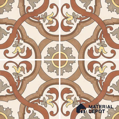 Moroccan Wall & Floor Tile TL 07282 Trend Terra Decor 5020 200 mm x 200 mm Matte Finish Vitrified Tile - 8 mm | 4 Random Design | Suitable For living Room, Bedroom, Kitchen | Please Expect a Slight Variation of Pattern