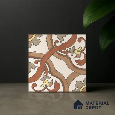 Moroccan Wall & Floor Tile TL 07282 Trend Terra Decor 5020 200 mm x 200 mm Matte Finish Vitrified Tile - 8 mm | 4 Random Design | Suitable For living Room, Bedroom, Kitchen | Please Expect a Slight Variation of Pattern