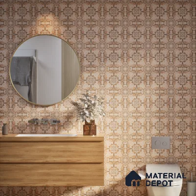Moroccan Wall & Floor Tile TL 07279 Trend Sark Decor 5018 200 mm x 200 mm Matte Finish Vitrified Tile - 8 mm | 4 Random Design | Suitable For living Room, Bedroom, Kitchen | Please Expect a Slight Variation of Pattern