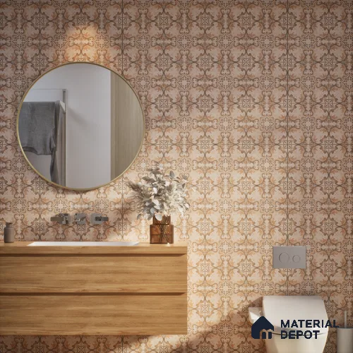 Moroccan Wall & Floor Tile TL 07279 Trend Sark Decor 5018 200 mm x 200 mm Matte Finish Vitrified Tile - 8 mm | 4 Random Design | Suitable For living Room, Bedroom, Kitchen | Please Expect a Slight Variation of Pattern