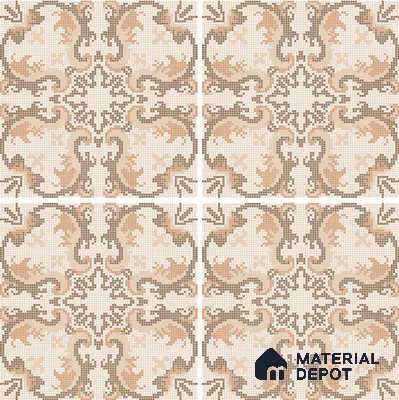 Moroccan Wall & Floor Tile TL 07279 Trend Sark Decor 5018 200 mm x 200 mm Matte Finish Vitrified Tile - 8 mm | 4 Random Design | Suitable For living Room, Bedroom, Kitchen | Please Expect a Slight Variation of Pattern