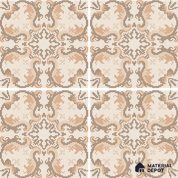 Moroccan Wall & Floor Tile TL 07279 Trend Sark Decor 5018 200 mm x 200 mm Matte Finish Vitrified Tile - 8 mm | 4 Random Design | Suitable For living Room, Bedroom, Kitchen | Please Expect a Slight Variation of Pattern