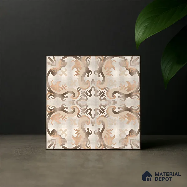 Moroccan Wall & Floor Tile TL 07279 Trend Sark Decor 5018 200 mm x 200 mm Matte Finish Vitrified Tile - 8 mm | 4 Random Design | Suitable For living Room, Bedroom, Kitchen | Please Expect a Slight Variation of Pattern