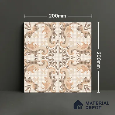 Moroccan Wall & Floor Tile TL 07279 Trend Sark Decor 5018 200 mm x 200 mm Matte Finish Vitrified Tile - 8 mm | 4 Random Design | Suitable For living Room, Bedroom, Kitchen | Please Expect a Slight Variation of Pattern