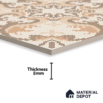 Moroccan Wall & Floor Tile TL 07279 Trend Sark Decor 5018 200 mm x 200 mm Matte Finish Vitrified Tile - 8 mm | 4 Random Design | Suitable For living Room, Bedroom, Kitchen | Please Expect a Slight Variation of Pattern