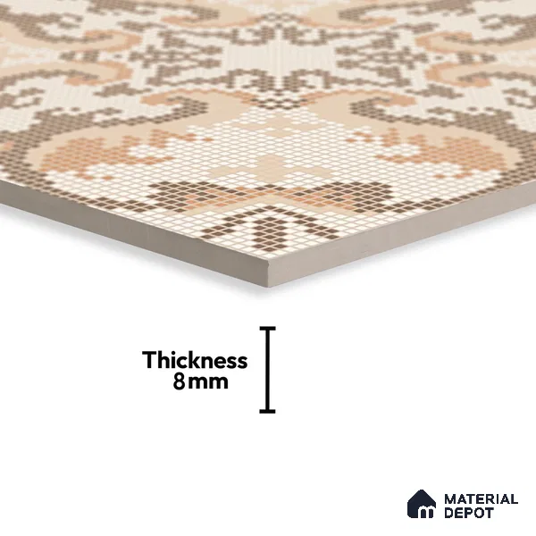 Moroccan Wall & Floor Tile TL 07279 Trend Sark Decor 5018 200 mm x 200 mm Matte Finish Vitrified Tile - 8 mm | 4 Random Design | Suitable For living Room, Bedroom, Kitchen | Please Expect a Slight Variation of Pattern