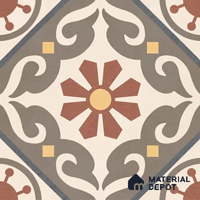 Moroccan Wall & Floor Tile TL 07269 Trend Harvest Decor 5007 200 mm x 200 mm Matte Finish Vitrified Tile - 8 mm | 4 Random Design | Suitable For living Room, Bedroom, Kitchen | Please Expect a Slight Variation of Pattern