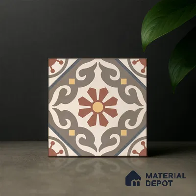 Moroccan Wall & Floor Tile TL 07269 Trend Harvest Decor 5007 200 mm x 200 mm Matte Finish Vitrified Tile - 8 mm | 4 Random Design | Suitable For living Room, Bedroom, Kitchen | Please Expect a Slight Variation of Pattern