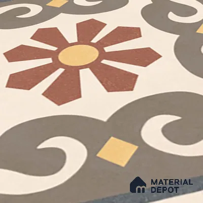 Moroccan Wall & Floor Tile TL 07269 Trend Harvest Decor 5007 200 mm x 200 mm Matte Finish Vitrified Tile - 8 mm | 4 Random Design | Suitable For living Room, Bedroom, Kitchen | Please Expect a Slight Variation of Pattern