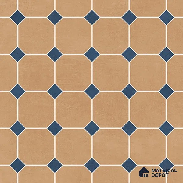 Moroccan Wall & Floor Tile TL 07265 Trend Gold Decor 6002 200 mm x 200 mm Matte Finish Vitrified Tile - 8 mm | 4 Random Design | Suitable For living Room, Bedroom, Kitchen | Please Expect a Slight Variation of Pattern