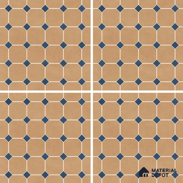 Moroccan Wall & Floor Tile TL 07265 Trend Gold Decor 6002 200 mm x 200 mm Matte Finish Vitrified Tile - 8 mm | 4 Random Design | Suitable For living Room, Bedroom, Kitchen | Please Expect a Slight Variation of Pattern