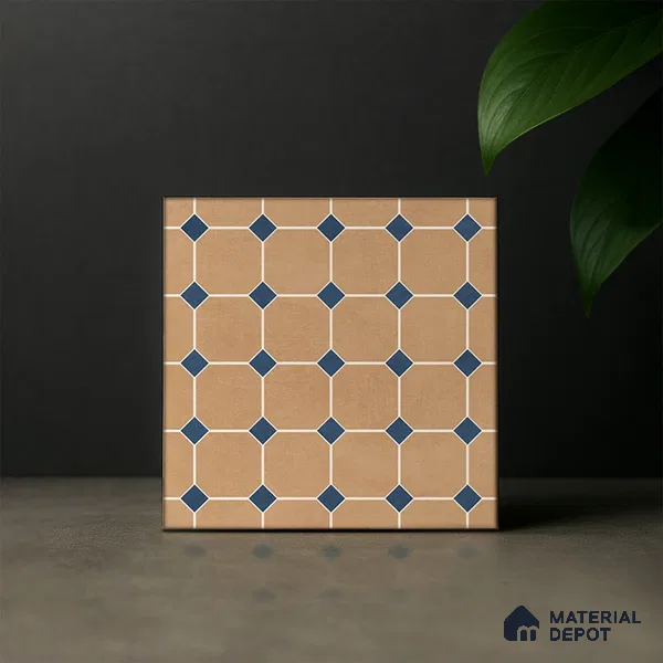 Moroccan Wall & Floor Tile TL 07265 Trend Gold Decor 6002 200 mm x 200 mm Matte Finish Vitrified Tile - 8 mm | 4 Random Design | Suitable For living Room, Bedroom, Kitchen | Please Expect a Slight Variation of Pattern