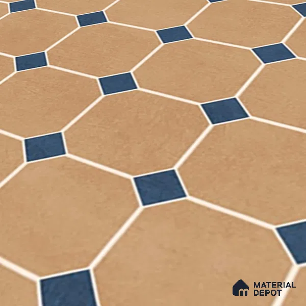 Moroccan Wall & Floor Tile TL 07265 Trend Gold Decor 6002 200 mm x 200 mm Matte Finish Vitrified Tile - 8 mm | 4 Random Design | Suitable For living Room, Bedroom, Kitchen | Please Expect a Slight Variation of Pattern