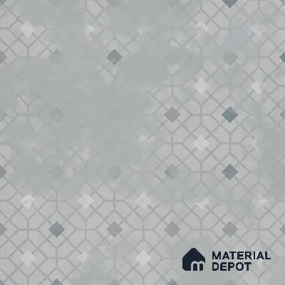 Moroccan Wall & Floor Tile TL 07280 Trend Silver Decor 5019 200 mm x 200 mm Matte Finish Vitrified Tile - 8 mm | 4 Random Design | Suitable For living Room, Bedroom, Kitchen | Please Expect a Slight Variation of Pattern (Sample)