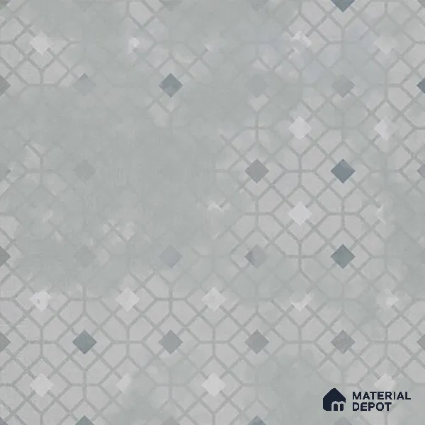 Moroccan Wall & Floor Tile TL 07280 Trend Silver Decor 5019 200 mm x 200 mm Matte Finish Vitrified Tile - 8 mm | 4 Random Design | Suitable For living Room, Bedroom, Kitchen | Please Expect a Slight Variation of Pattern (Sample)
