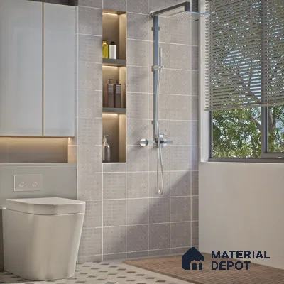 Moroccan Wall & Floor Tile TL 07280 Trend Silver Decor 5019 200 mm x 200 mm Matte Finish Vitrified Tile - 8 mm | 4 Random Design | Suitable For living Room, Bedroom, Kitchen | Please Expect a Slight Variation of Pattern (Sample)