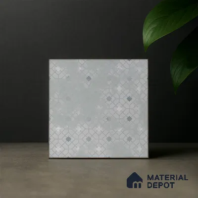 Moroccan Wall & Floor Tile TL 07280 Trend Silver Decor 5019 200 mm x 200 mm Matte Finish Vitrified Tile - 8 mm | 4 Random Design | Suitable For living Room, Bedroom, Kitchen | Please Expect a Slight Variation of Pattern (Sample)