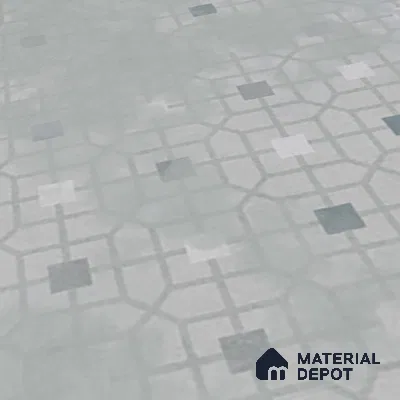 Moroccan Wall & Floor Tile TL 07280 Trend Silver Decor 5019 200 mm x 200 mm Matte Finish Vitrified Tile - 8 mm | 4 Random Design | Suitable For living Room, Bedroom, Kitchen | Please Expect a Slight Variation of Pattern (Sample)