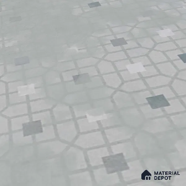 Moroccan Wall & Floor Tile TL 07280 Trend Silver Decor 5019 200 mm x 200 mm Matte Finish Vitrified Tile - 8 mm | 4 Random Design | Suitable For living Room, Bedroom, Kitchen | Please Expect a Slight Variation of Pattern (Sample)