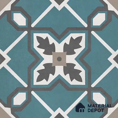 Moroccan Wall & Floor Tile TL 07273 Trend Mint Decor 5011 200 mm x 200 mm Matte Finish Vitrified Tile - 8 mm | 4 Random Design | Suitable For living Room, Bedroom, Kitchen | Please Expect a Slight Variation of Pattern (Sample)