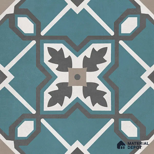 Moroccan Wall & Floor Tile TL 07273 Trend Mint Decor 5011 200 mm x 200 mm Matte Finish Vitrified Tile - 8 mm | 4 Random Design | Suitable For living Room, Bedroom, Kitchen | Please Expect a Slight Variation of Pattern (Sample)