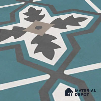 Moroccan Wall & Floor Tile TL 07273 Trend Mint Decor 5011 200 mm x 200 mm Matte Finish Vitrified Tile - 8 mm | 4 Random Design | Suitable For living Room, Bedroom, Kitchen | Please Expect a Slight Variation of Pattern (Sample)