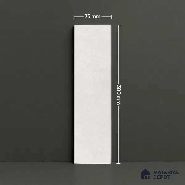 Subway Wall Tile TL 07366 B Trend White 300 mm x 75 mm Matte Finish Vitrified Tile - 8.5 mm | 4 Random Design | Suitable For Bathroom, Kitchen Backsplash