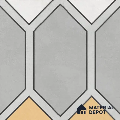 Moroccan Wall & Floor Tile TL 07281 Trend Silver Decor 6004 200 mm x 200 mm Matte Finish Vitrified Tile - 8 mm | 4 Random Design | Suitable For living Room, Bedroom, Kitchen | Please Expect a Slight Variation of Pattern