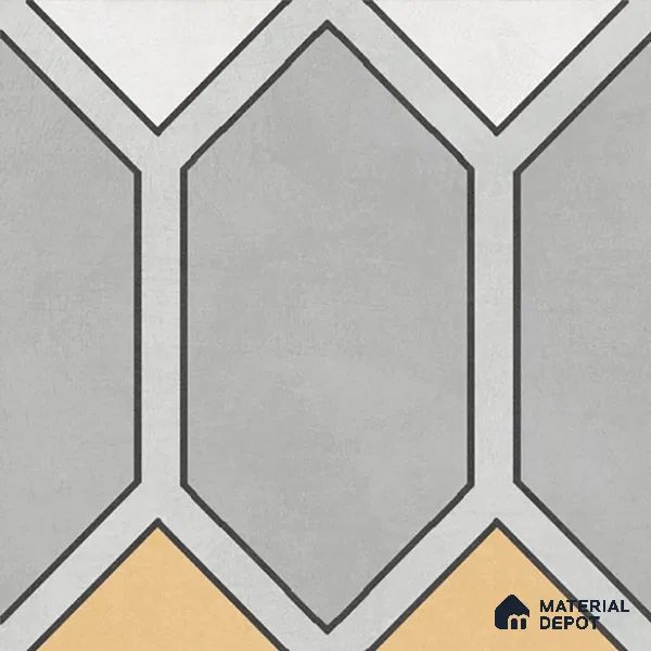 Moroccan Wall & Floor Tile TL 07281 Trend Silver Decor 6004 200 mm x 200 mm Matte Finish Vitrified Tile - 8 mm | 4 Random Design | Suitable For living Room, Bedroom, Kitchen | Please Expect a Slight Variation of Pattern