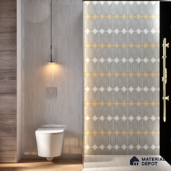 Moroccan Wall & Floor Tile TL 07281 Trend Silver Decor 6004 200 mm x 200 mm Matte Finish Vitrified Tile - 8 mm | 4 Random Design | Suitable For living Room, Bedroom, Kitchen | Please Expect a Slight Variation of Pattern