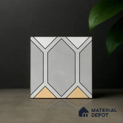 Moroccan Wall & Floor Tile TL 07281 Trend Silver Decor 6004 200 mm x 200 mm Matte Finish Vitrified Tile - 8 mm | 4 Random Design | Suitable For living Room, Bedroom, Kitchen | Please Expect a Slight Variation of Pattern