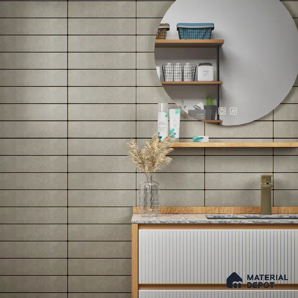 Subway Wall Tile TL 07374 B Trend Sand 300 mm x 75 mm Matte Finish Vitrified Tile - 8.5 mm | 4 Random Design | Suitable For Kitchen, Bathroom, Dining Area
