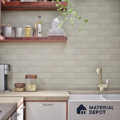 Subway Wall Tile TL 07374 B Trend Sand 300 mm x 75 mm Matte Finish Vitrified Tile - 8.5 mm | 4 Random Design | Suitable For Kitchen, Bathroom, Dining Area