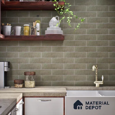 Subway Wall Tile TL 07377 B Trend Cedar 300 mm x 75 mm Matte Finish Vitrified Tile - 8.5 mm | 4 Random Design | Suitable For Kitchen, Bathroom, Dining Area