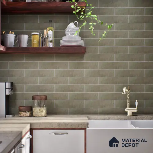 Subway Wall Tile TL 07377 B Trend Cedar 300 mm x 75 mm Matte Finish Vitrified Tile - 8.5 mm | 4 Random Design | Suitable For living Room, Bedroom, Kitchen