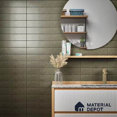 Subway Wall Tile TL 07377 B Trend Cedar 300 mm x 75 mm Matte Finish Vitrified Tile - 8.5 mm | 4 Random Design | Suitable For Kitchen, Bathroom, Dining Area