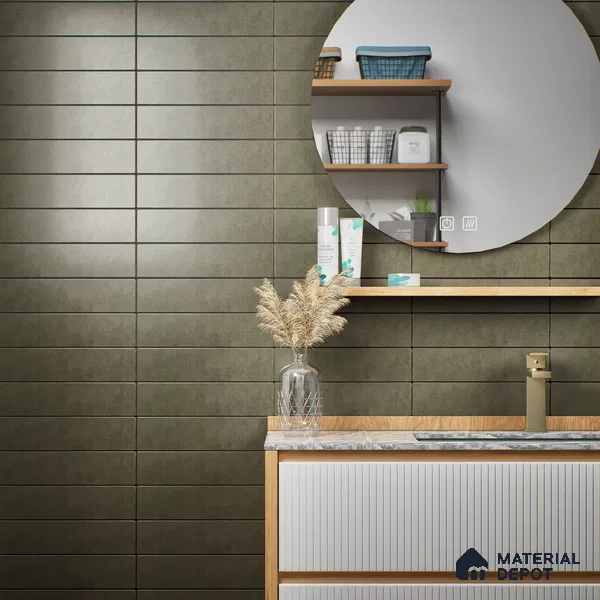 Subway Wall Tile TL 07377 B Trend Cedar 300 mm x 75 mm Matte Finish Vitrified Tile - 8.5 mm | 4 Random Design | Suitable For Kitchen, Bathroom, Dining Area