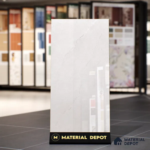 Marble Wall & Floor Tile TL 07388 Claros Grey 4 ft x 2 ft Glossy Finish Vitrified Tile - 9 mm | 4 Random Design | Suitable For living Room, Bedroom, Kitchen (Sample)