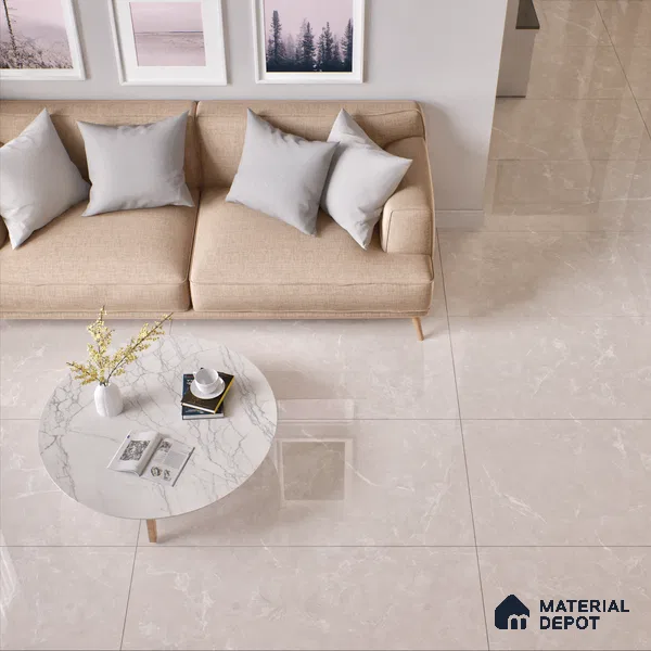 Marble Wall & Floor Tile TL 07393 Pearl Galaxy Gray Posh 4 ft x 2 ft Glossy Finish Vitrified Tile - 9 mm | Suitable For living Room, Bedroom, Kitchen (Sample)