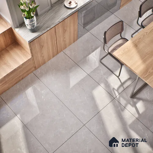 Marble Wall & Floor Tile TL 07385 Admire Gris 4 ft x 2 ft Glossy Finish Vitrified Tile - 9 mm | 4 Random Design | Suitable For living Room, Bedroom, Kitchen