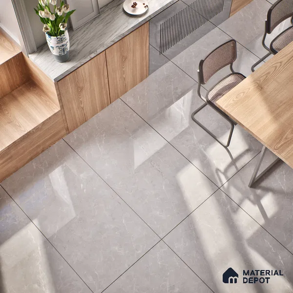Marble Wall & Floor Tile TL 07385 Admire Gris 4 ft x 2 ft Glossy Finish Vitrified Tile - 9 mm | 4 Random Design | Suitable For living Room, Bedroom, Kitchen