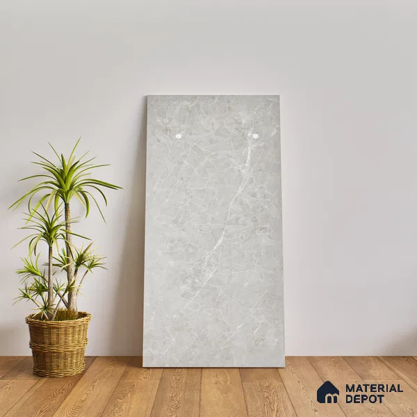 Marble Wall & Floor Tile TL 07385 Admire Gris 4 ft x 2 ft Glossy Finish Vitrified Tile - 9 mm | 4 Random Design | Suitable For living Room, Bedroom, Kitchen