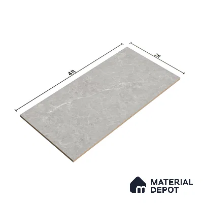 Marble Wall & Floor Tile TL 07385 Admire Gris 4 ft x 2 ft Glossy Finish Vitrified Tile - 9 mm | 4 Random Design | Suitable For living Room, Bedroom, Kitchen