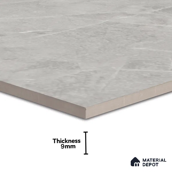 Marble Wall & Floor Tile TL 07385 Admire Gris 4 ft x 2 ft Glossy Finish Vitrified Tile - 9 mm | 4 Random Design | Suitable For living Room, Bedroom, Kitchen