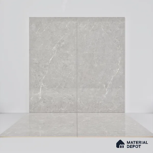 Marble Wall & Floor Tile TL 07385 Admire Gris 4 ft x 2 ft Glossy Finish Vitrified Tile - 9 mm | 4 Random Design | Suitable For living Room, Bedroom, Kitchen