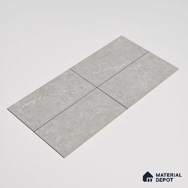 Marble Wall & Floor Tile TL 07385 Admire Gris 4 ft x 2 ft Glossy Finish Vitrified Tile - 9 mm | 4 Random Design | Suitable For living Room, Bedroom, Kitchen